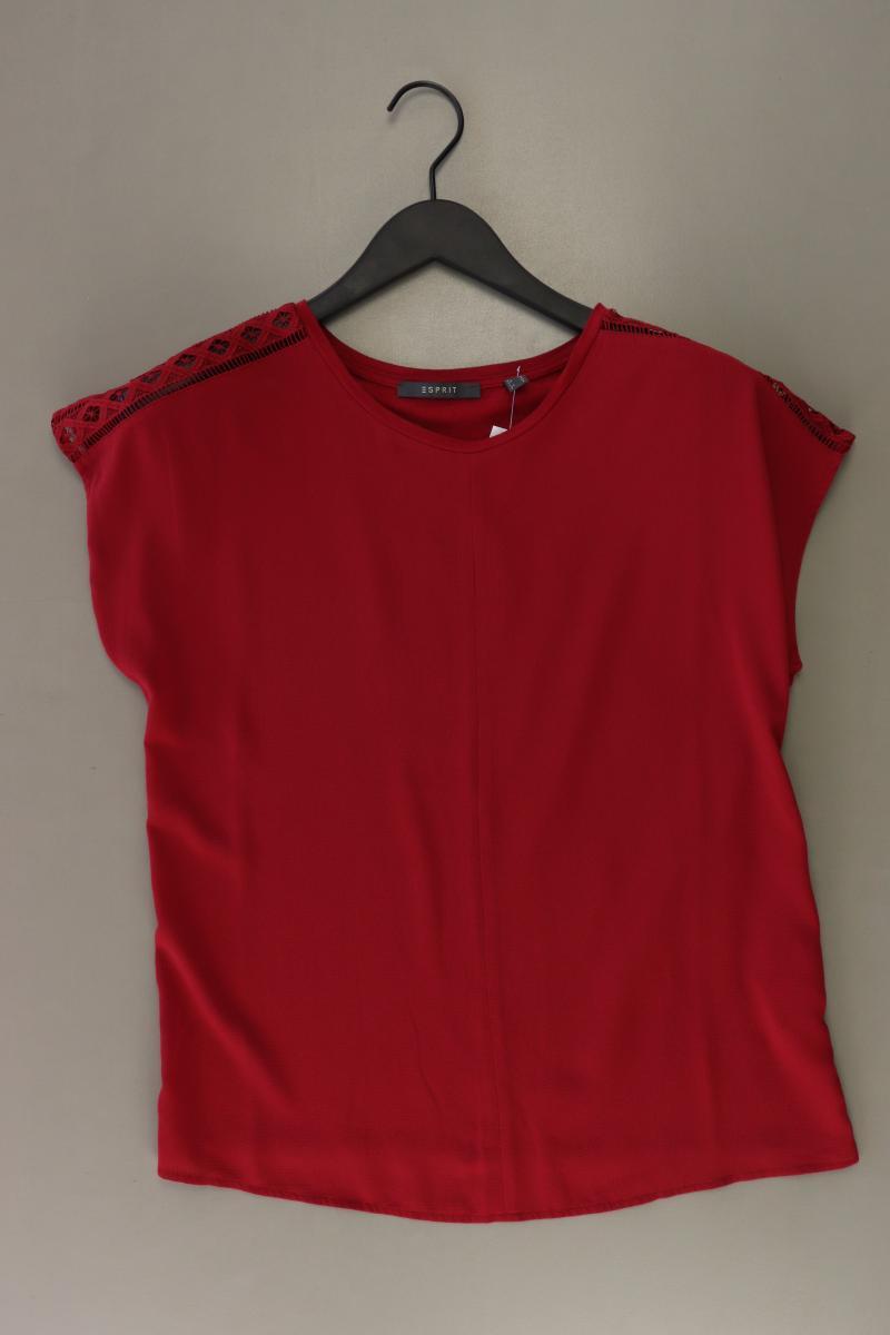 Esprit Kurzarmbluse Gr. M rot aus Polyester