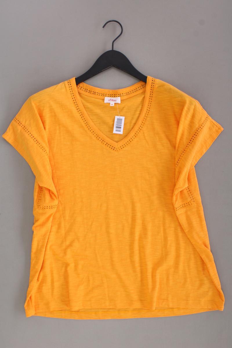 s.Oliver Shirt mit V-Ausschnitt Gr. 44 neuwertig Kurzarm orange aus Baumwolle