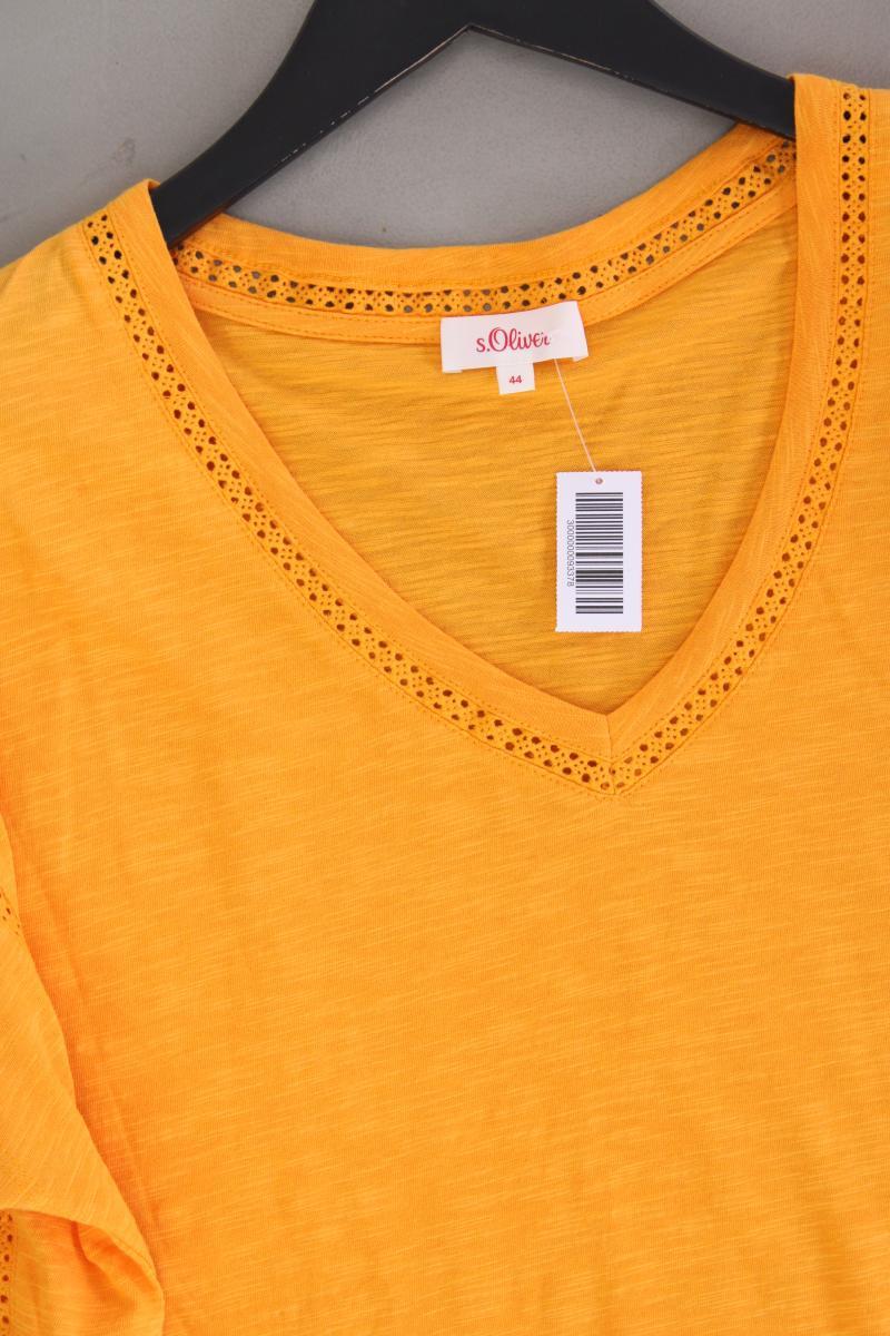 s.Oliver Shirt mit V-Ausschnitt Gr. 44 neuwertig Kurzarm orange aus Baumwolle