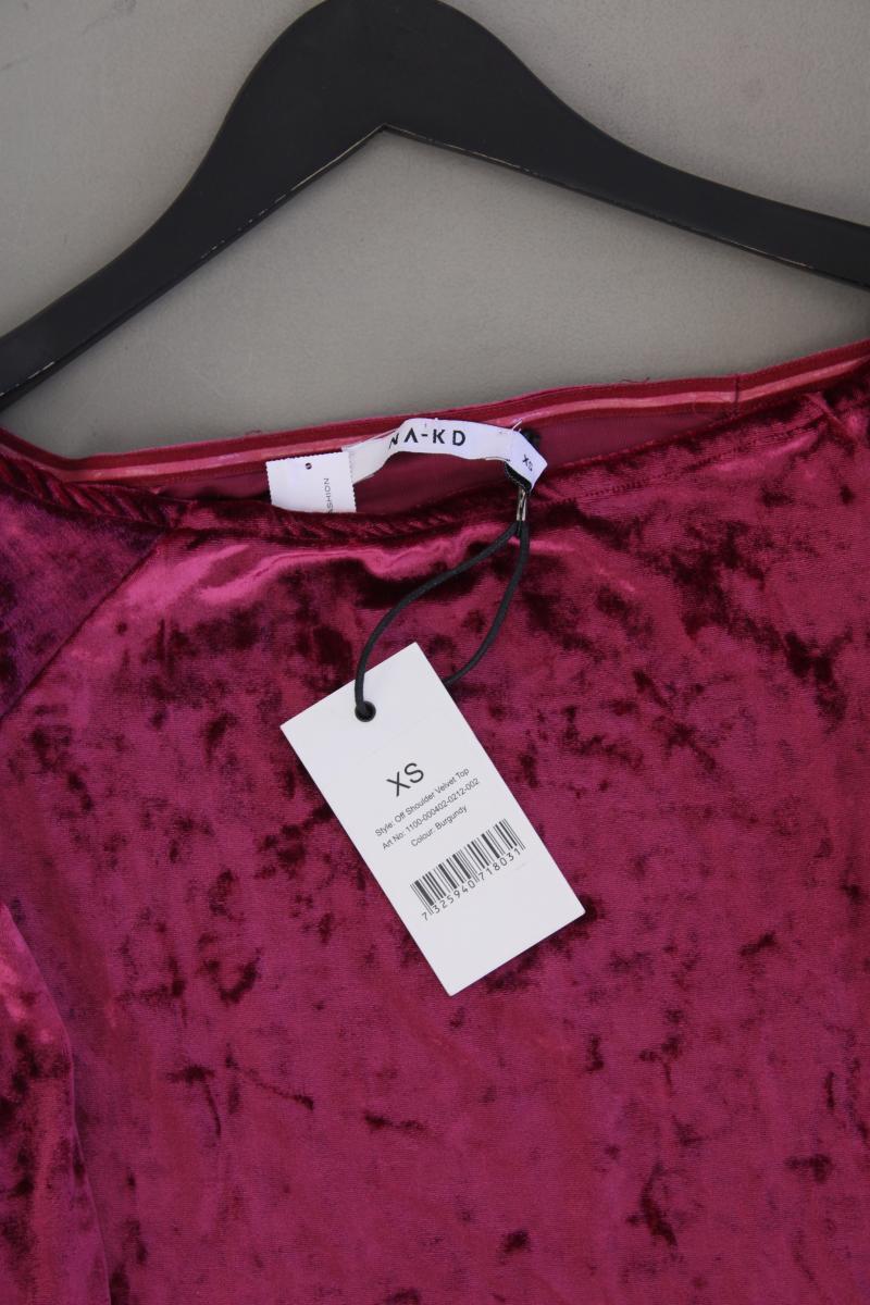 NA-KD Off Shoulder Velvet Top Gr. XS neu mit Etikett 3/4 Ärmel lila