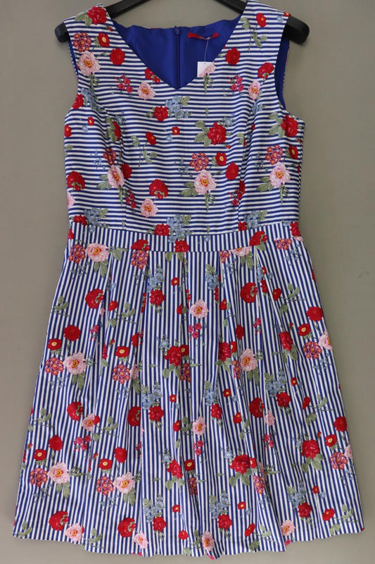 s.Oliver Midikleid Gr. 40 gestreift neuwertig Ärmellos blau aus Polyester