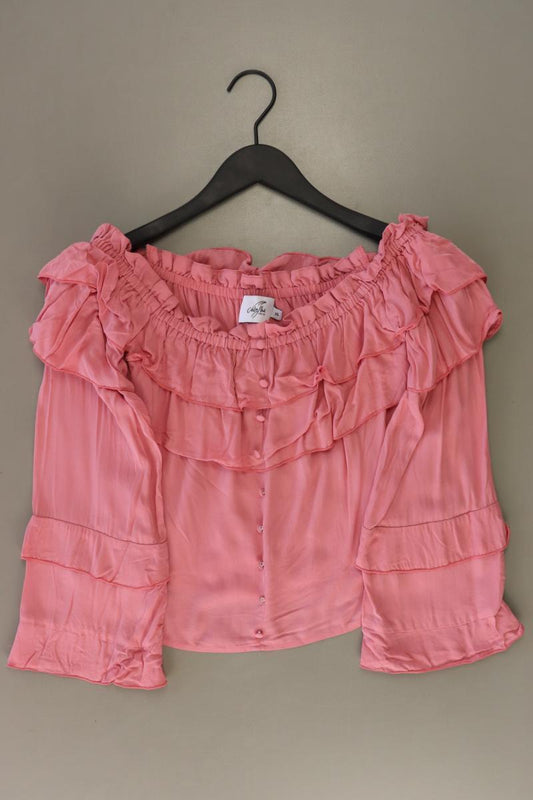 NA-KD Regular Bluse Gr. XS 3/4 Ärmel mit Carmen-Ausschnitt rosa aus Viskose