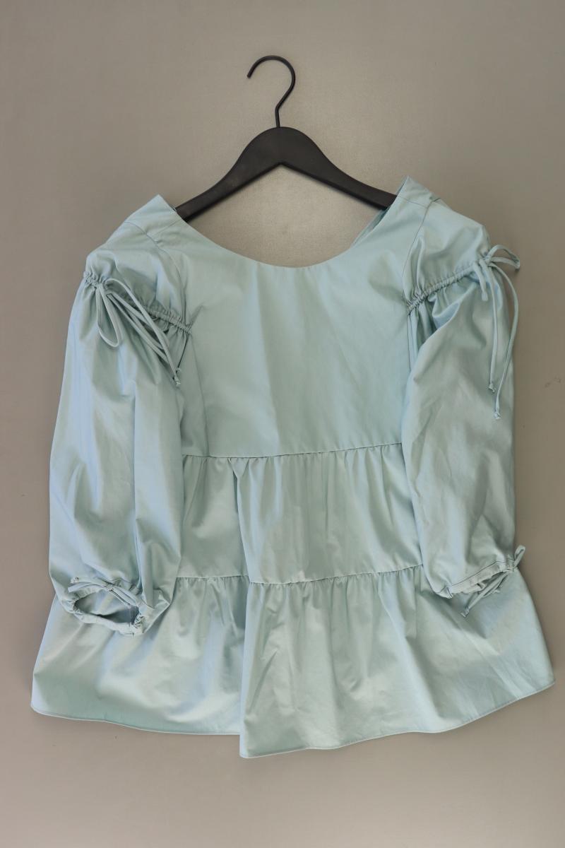 Zara Regular Bluse Gr. S 3/4 Ärmel türkis aus Baumwolle