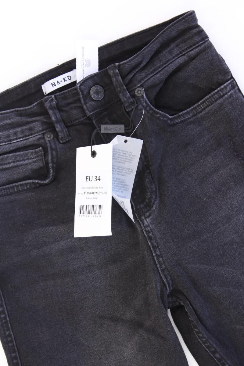 NA-KD Skinny Twisted Jeans Gr. 34 neu mit Etikett grau aus Baumwolle