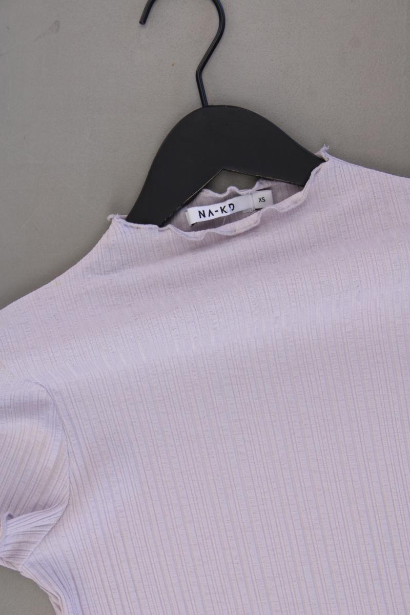NA-KD T-Shirt Gr. XS Kurzarm lila aus Polyester