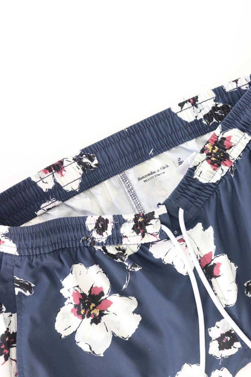 Abercrombie & Fitch Shorts für Herren Gr. M mit Blumenmuster blau aus Polyester