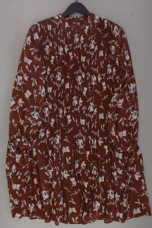 Esprit Chiffonkleid Gr. 46 mit Blumenmuster neuwertig Langarm braun