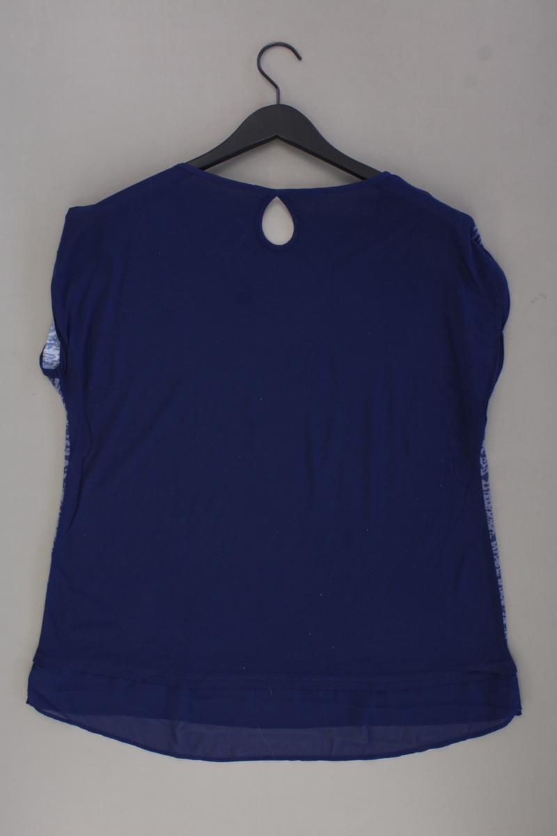 Kurzarmbluse Gr. 46 mit Blumenmuster blau