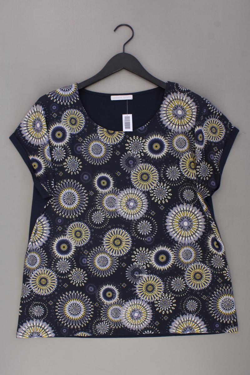 Armand Thierry Kurzarmbluse Gr. 46 mit Blumenmuster blau