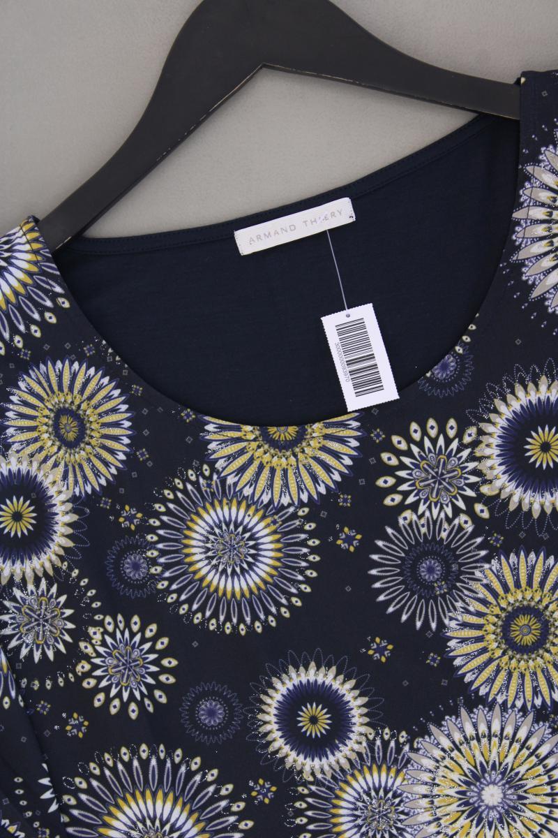 Armand Thierry Kurzarmbluse Gr. 46 mit Blumenmuster blau