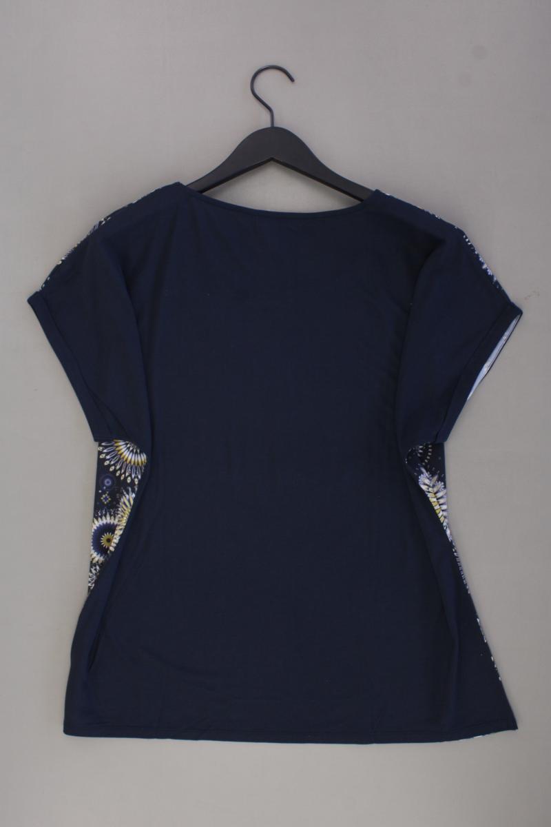 Armand Thierry Kurzarmbluse Gr. 46 mit Blumenmuster blau