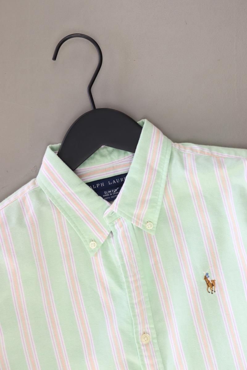 Ralph Lauren Langarmhemd für Herren Gr. US 8 gestreift grün aus Baumwolle
