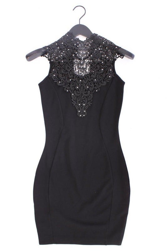 Ayanapa Abendkleid Gr. US 8 (S) neuwertig Kurzarm schwarz aus Polyester