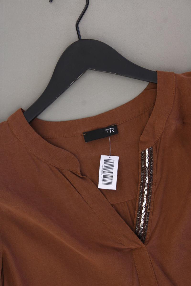THOMAS RABE Langarmbluse Gr. 38 mit Pailletten braun aus Cupro