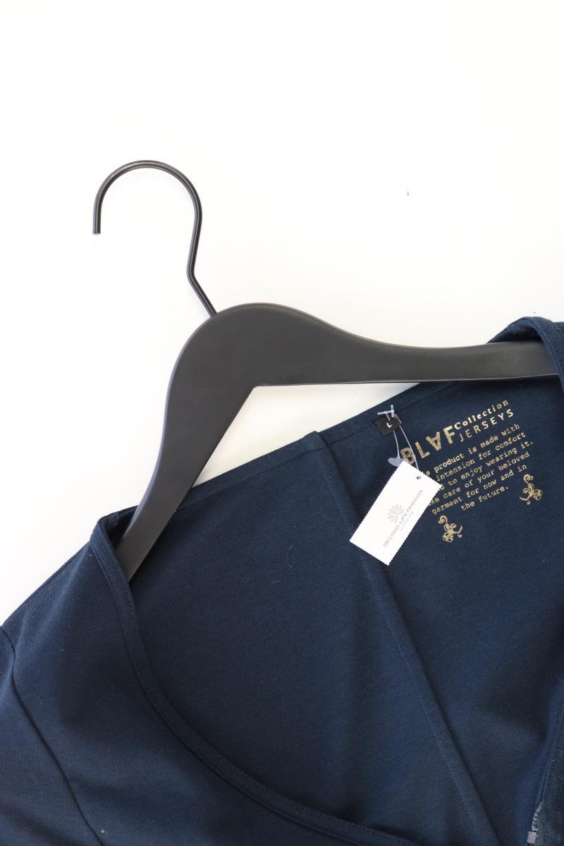 Langarmkleid Gr. L blau aus Viskose