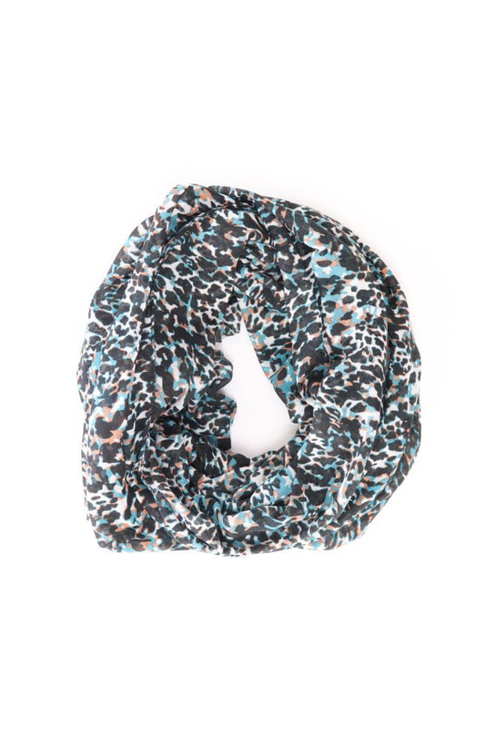 Manguun Tuch mit Tierdruck blau