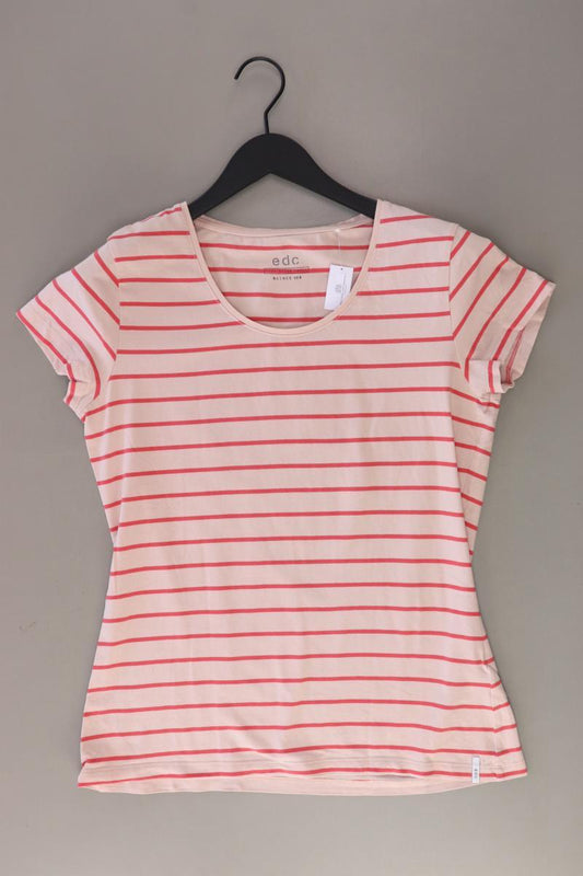 edc by Esprit Ringelshirt Gr. XL gestreift Kurzarm rosa aus Baumwolle