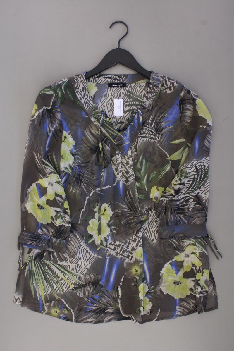 Frank Walder Chiffonbluse Gr. 42 mit Blumenmuster neuwertig 3/4 Ärmel mehrfarbig