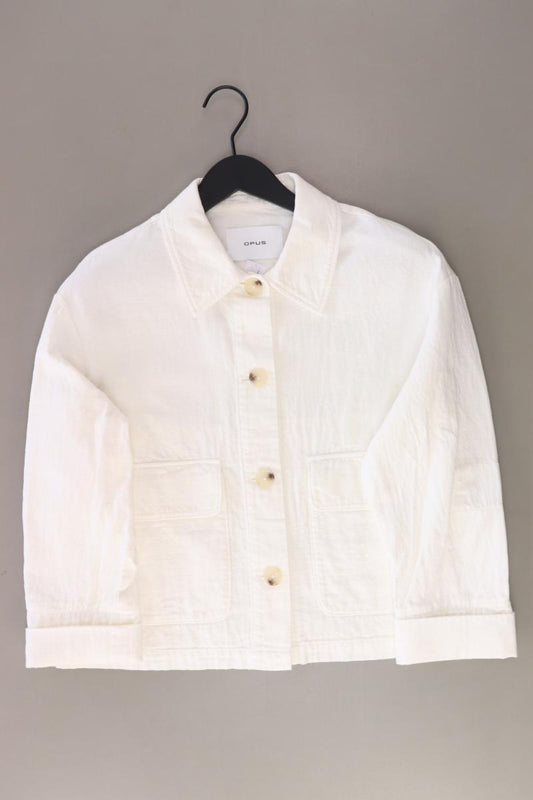 Opus Regular Jacke Gr. 38 neuwertig weiß aus Baumwolle