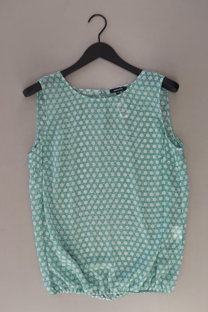 More&More Ärmellose Bluse Gr. 42 geometrisches Muster grün aus Polyester