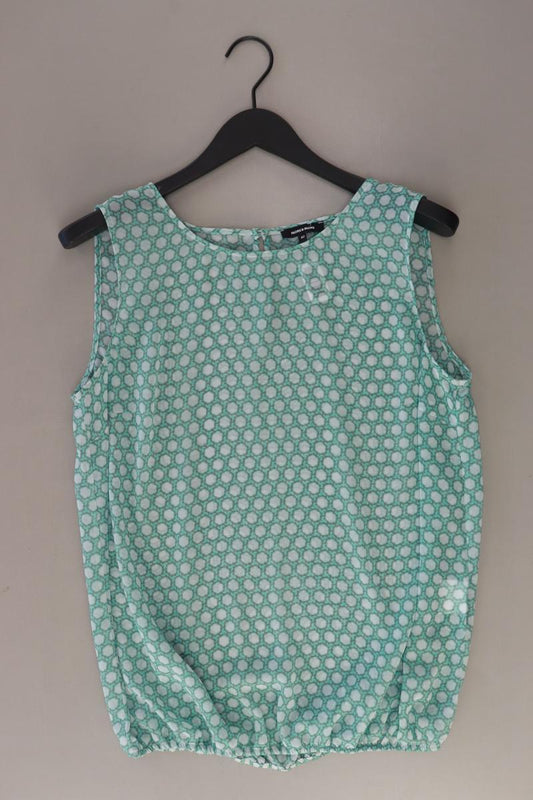 More&More Ärmellose Bluse Gr. 42 geometrisches Muster grün aus Polyester