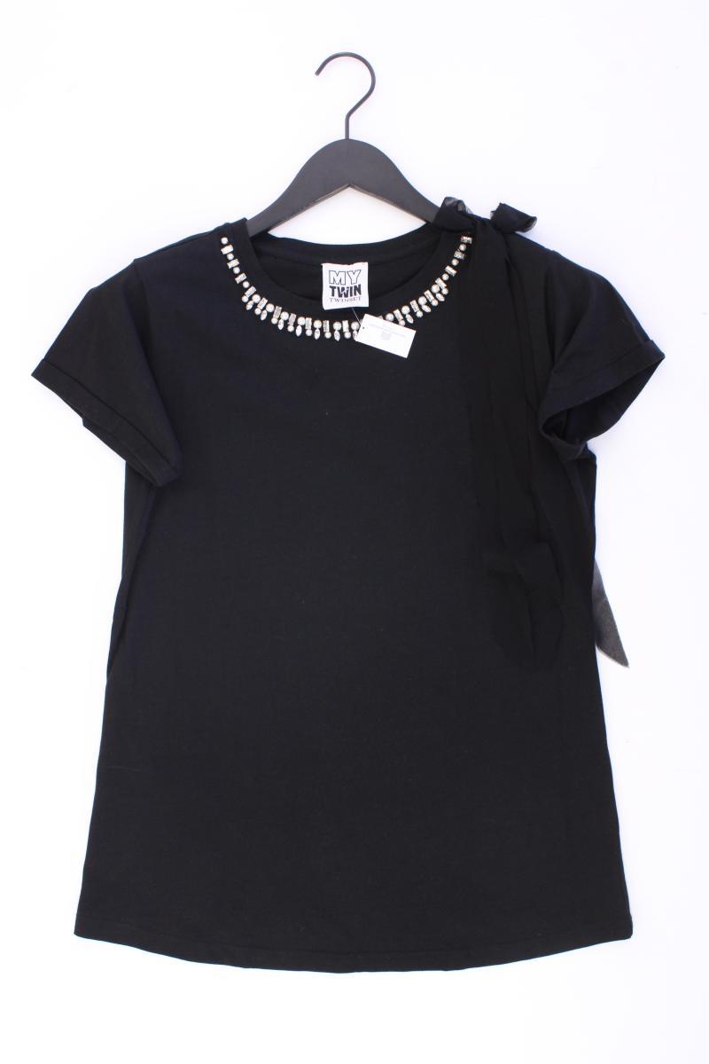 Twin Set T-Shirt Gr. S Kurzarm schwarz aus Baumwolle