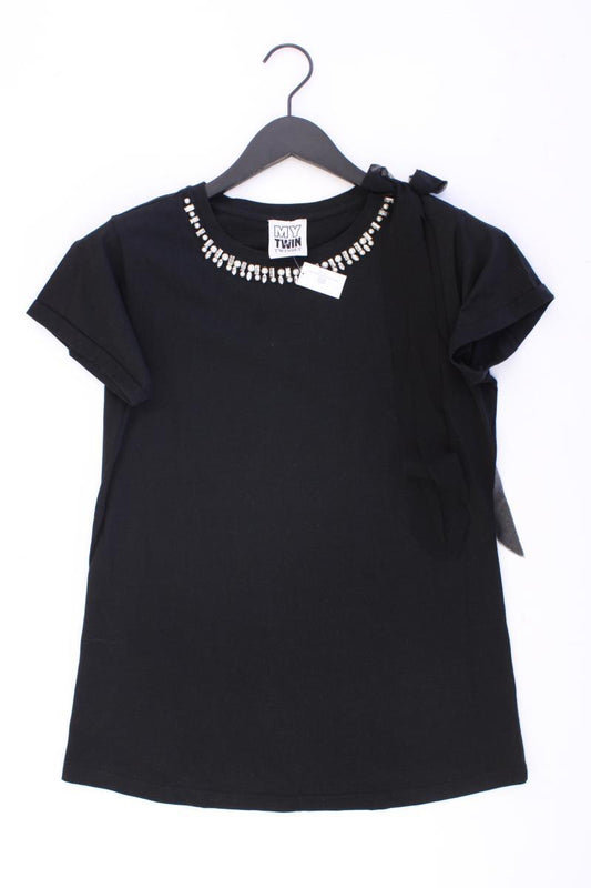 Twin Set T-Shirt Gr. S Kurzarm schwarz aus Baumwolle