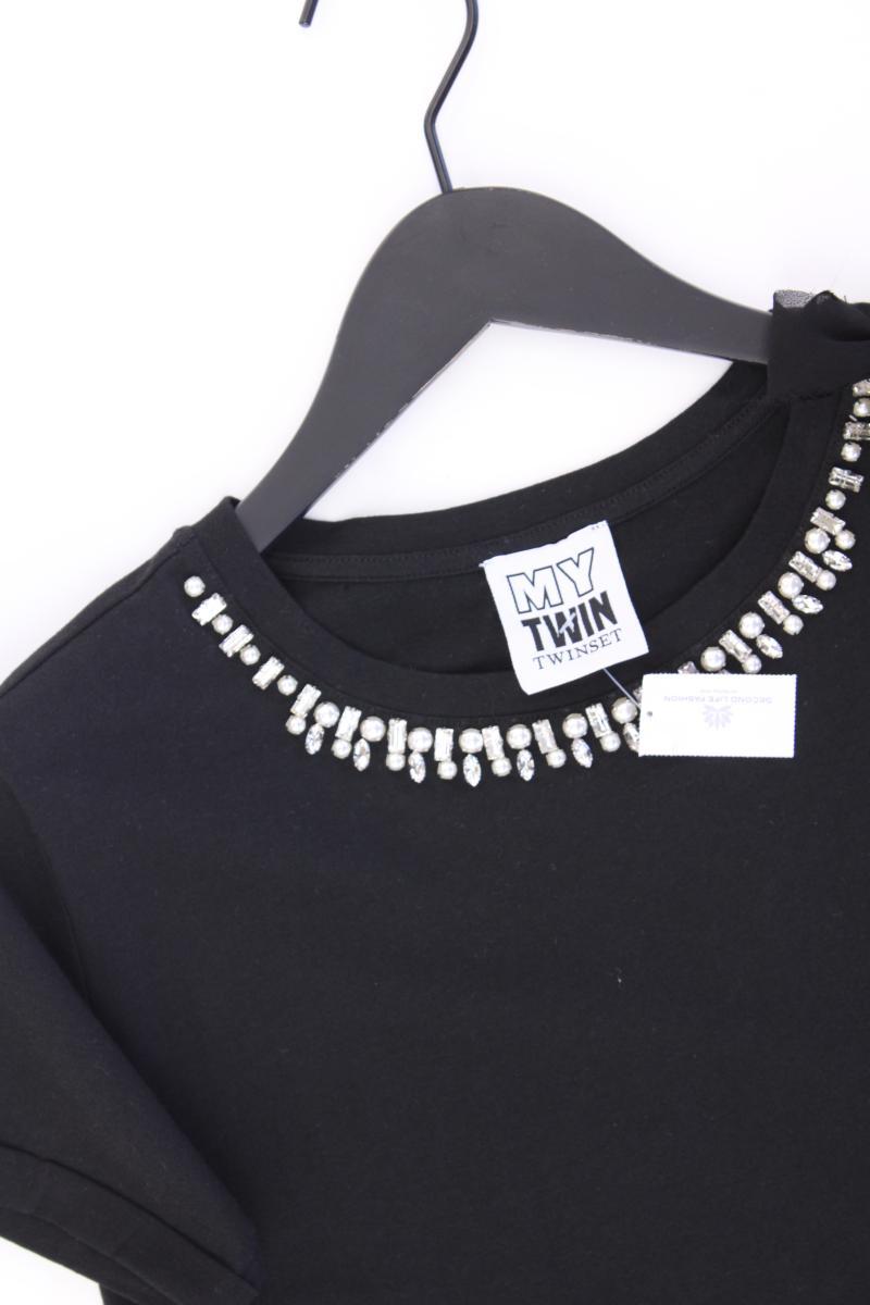 Twin Set T-Shirt Gr. S Kurzarm schwarz aus Baumwolle