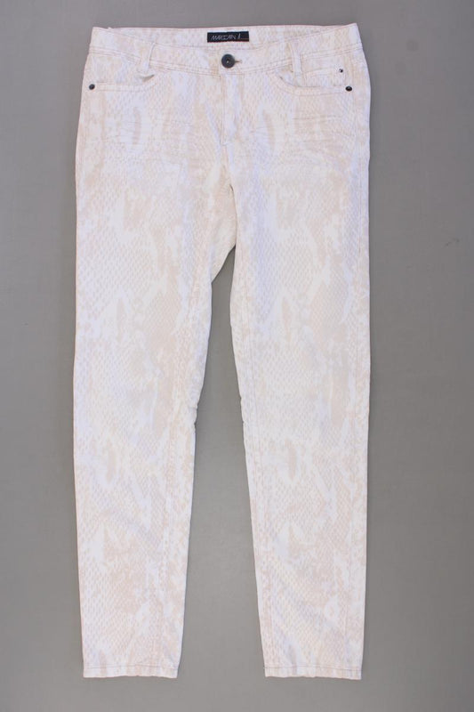 Marc Cain Skinny Jeans Gr. 38 mit Tierdruck creme aus Baumwolle