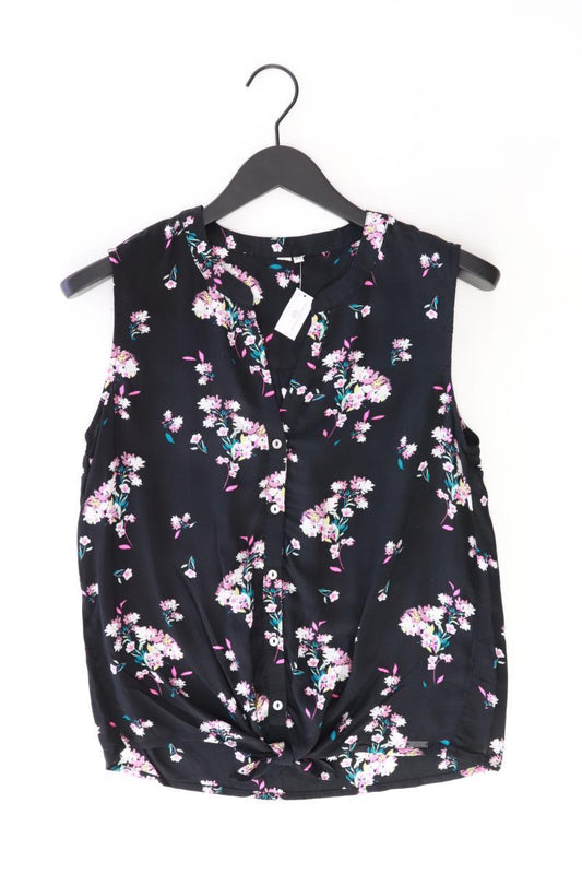 QS by s.Oliver Ärmellose Bluse Gr. 34 mit Blumenmuster schwarz