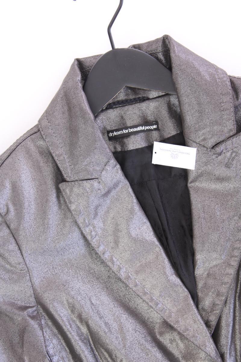 Drykorn Regular Blazer Gr. 36 mit Glitzer silber aus Baumwolle