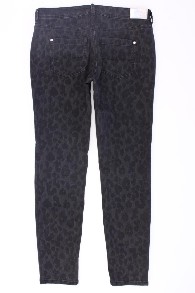 Street One Skinny Jeans Gr. W29/L30 mit Tierdruck grau aus Baumwolle