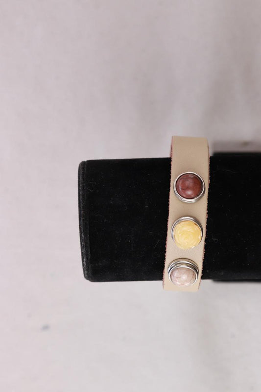 Armband rosa aus Leder