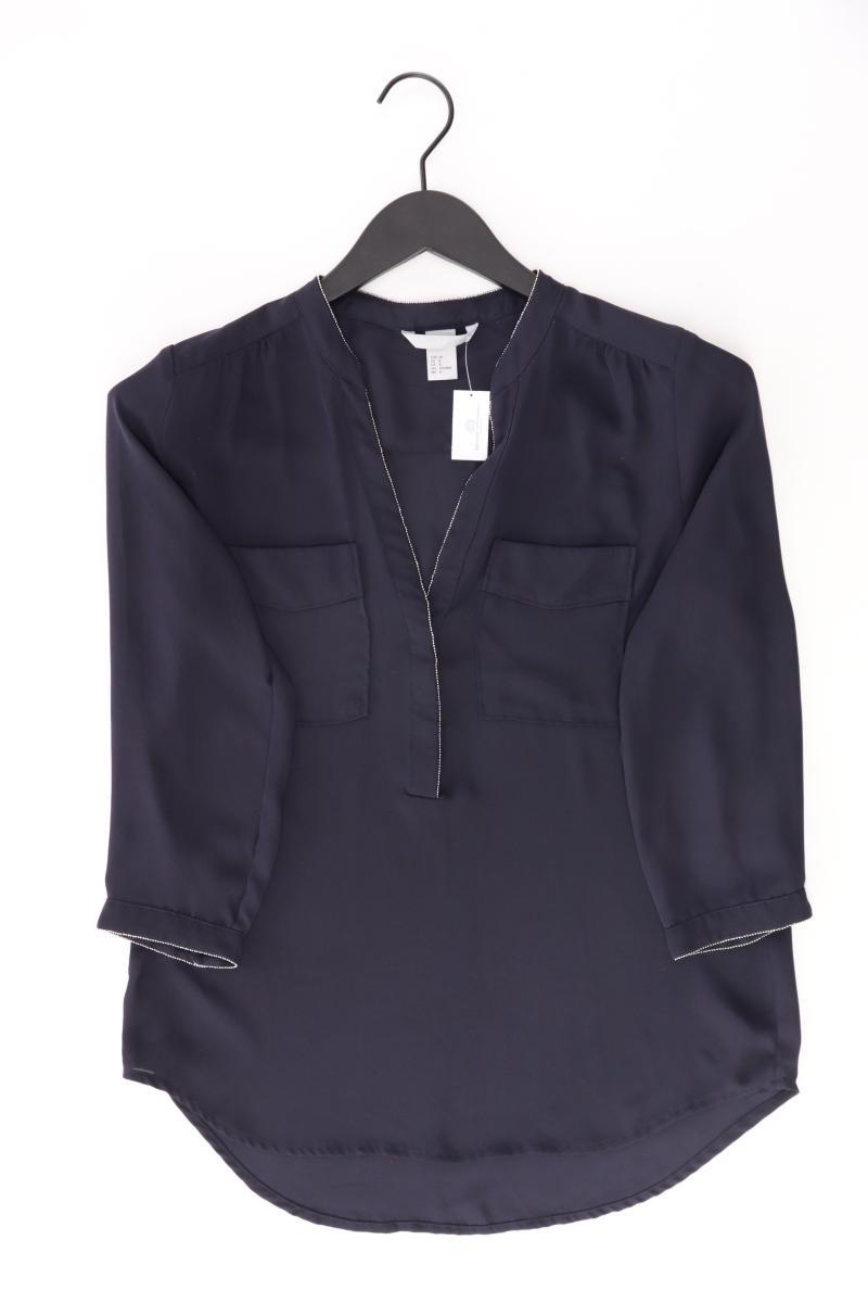 H&M Bluse Gr. 38 3/4 Ärmel blau aus Polyester