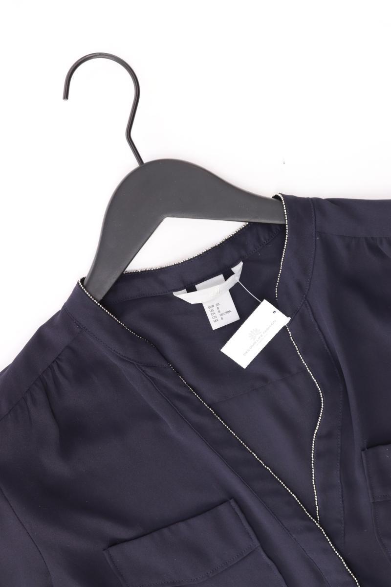 H&M Bluse Gr. 38 3/4 Ärmel blau aus Polyester