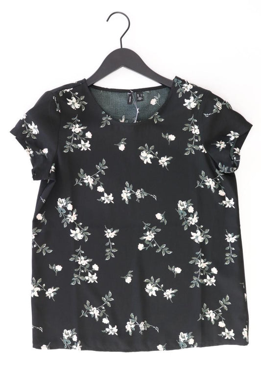 Vero Moda Kurzarmbluse Gr. S mit Blumenmuster schwarz aus Polyester