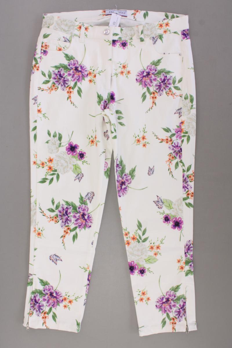 IMAGINI Five-Pocket-Hose Gr. 40 mit Blumenmuster neuwertig creme aus Baumwolle