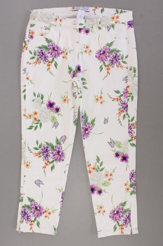 IMAGINI Five-Pocket-Hose Gr. 40 mit Blumenmuster neuwertig creme aus Baumwolle