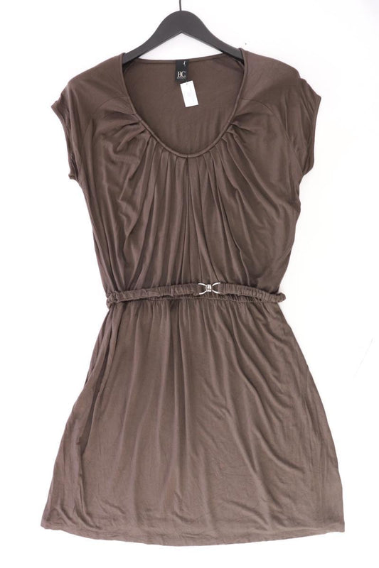 Best Connections Jerseykleid Gr. 42 mit Gürtel Kurzarm braun aus Viskose