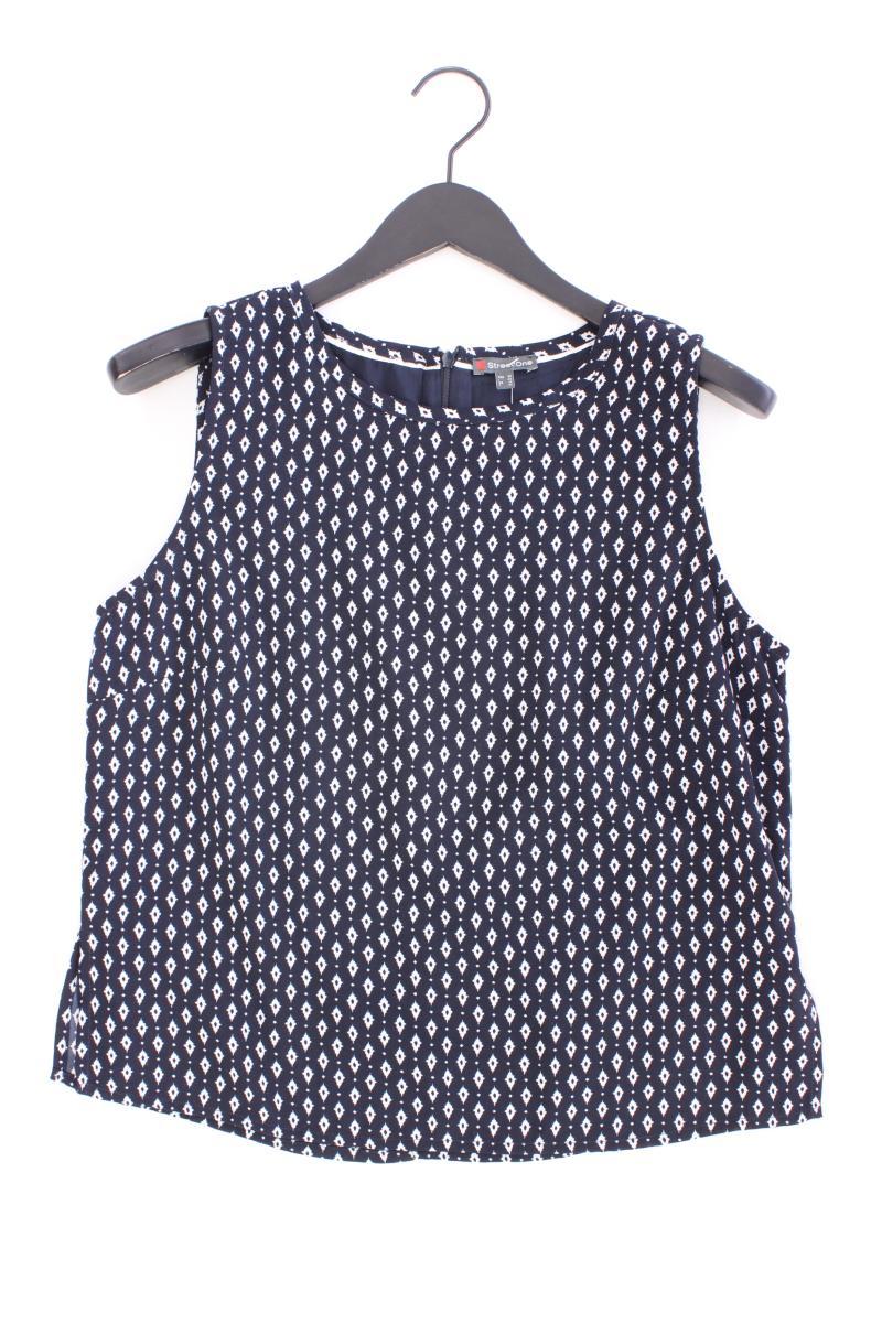 Street One Regular Top Gr. 40 geometrisches Muster blau aus Polyester