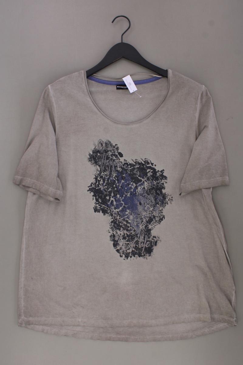 Samoon by Gerry Weber Printshirt Gr. 48 Kurzarm grau