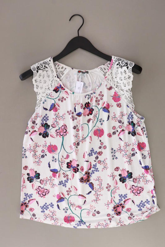 Street One Ärmellose Bluse Gr. 40 mit Blumenmuster weiß aus Viskose