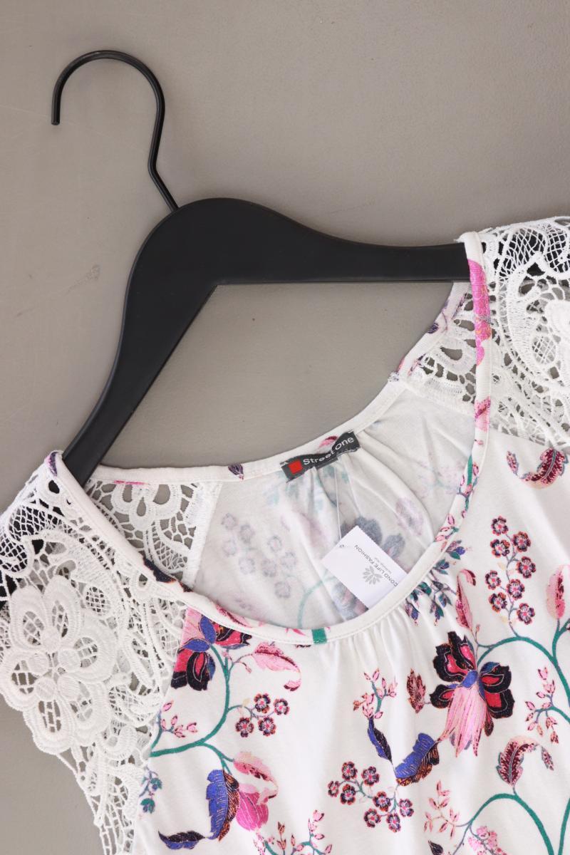 Street One Ärmellose Bluse Gr. 40 mit Blumenmuster weiß aus Viskose