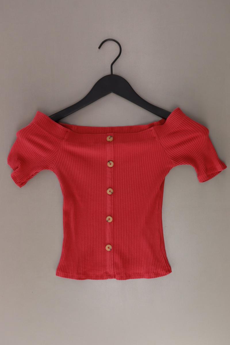 Review T-Shirt Gr. XS Kurzarm rot aus Baumwolle