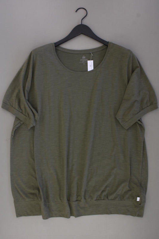 Zhenzi & Co. T-Shirt Gr. XXL Kurzarm olivgrün aus Baumwolle