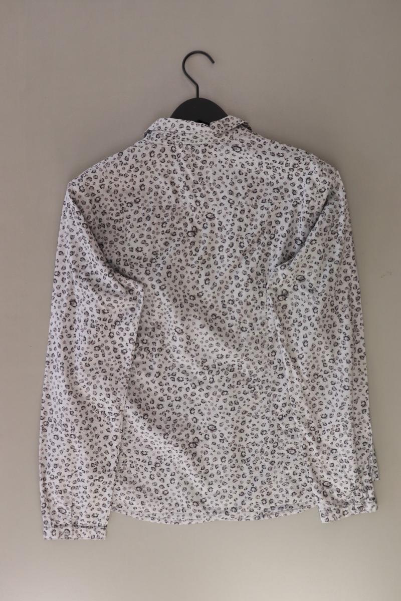 Esprit Rüschenbluse Gr. 42 Langarm grau aus Baumwolle