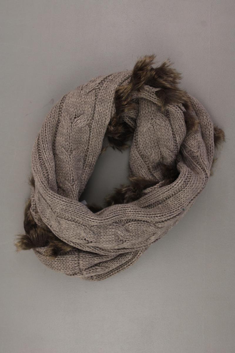 Tchibo Loop Schal mit Kunstpelzbesatz neuwertig braun aus Polyacryl