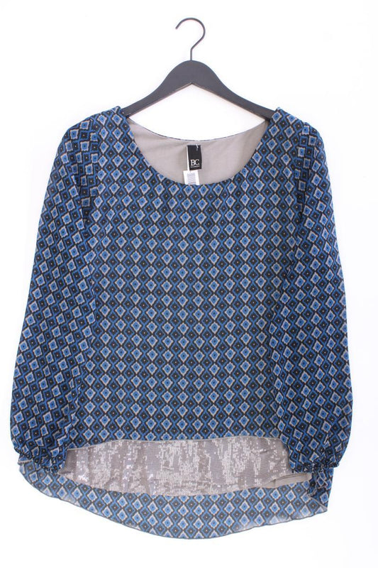 Best Connections Chiffonbluse Gr. 40 geometrisches Muster neuwertig Langarm blau