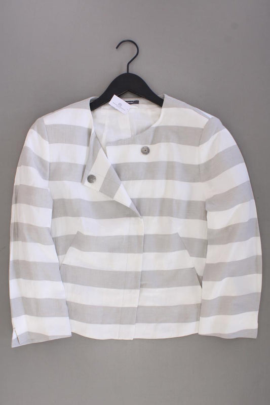 René Lezard Classic Blazer Gr. 42 gestreift grau aus Viskose