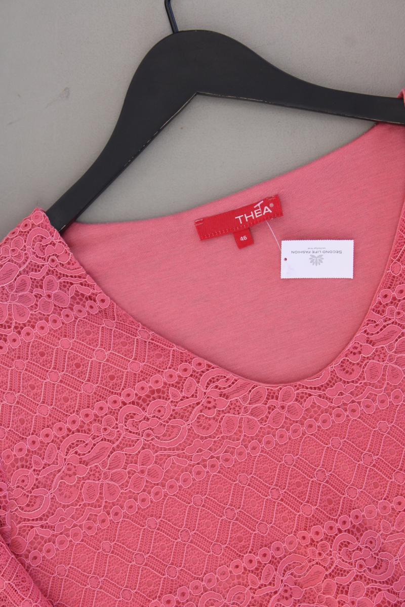 THEA Spitzenbluse Gr. 46 Kurzarm rosa aus Polyamid